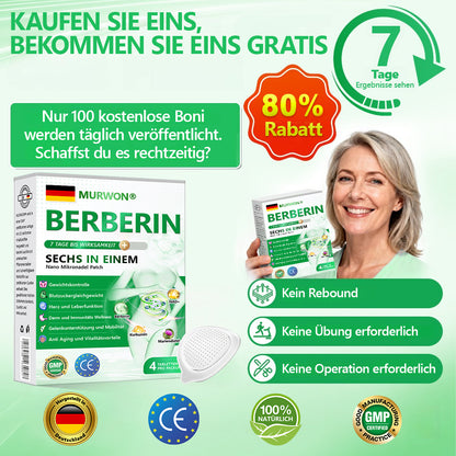 30 % zusätzlicher Rabatt auf reduzierte Artikel! | Offizieller Shop | Murwon® 6-in-1 Nano-Mikronadel-Patch Fit & Vital mit NAD+ und Berberin (einmal täglich, sichtbare Veränderungen in 7 Tagen)